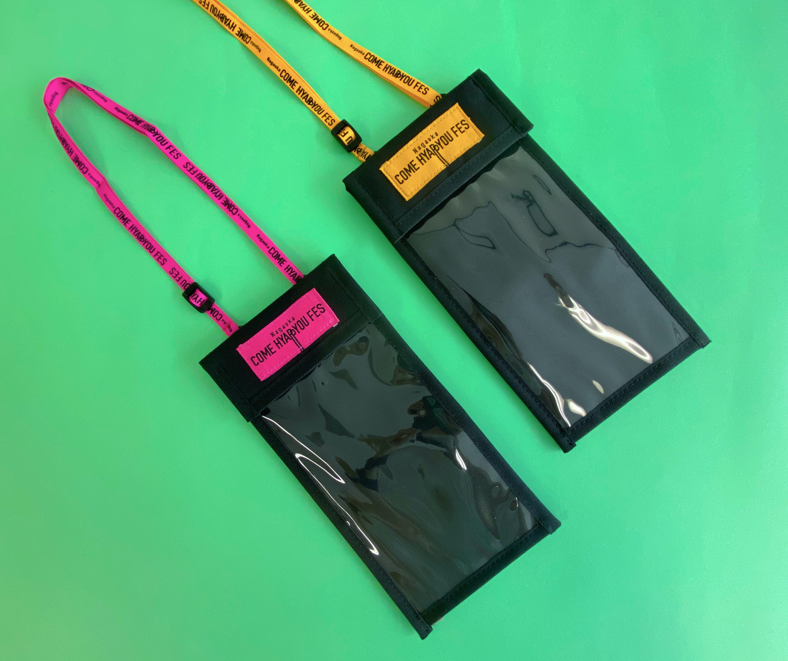 米フェス・チケットホルダー (ブラック×ピンク/ブラック×オレンジ