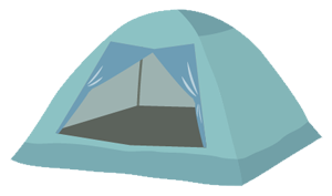 テントの使用可能サイズは2m×2m以内です。
